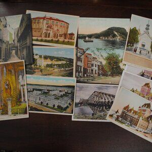Lot of 12 Antique Vintage 1910s-30s Canadian Postcards Quebec Toronto Scrapbook